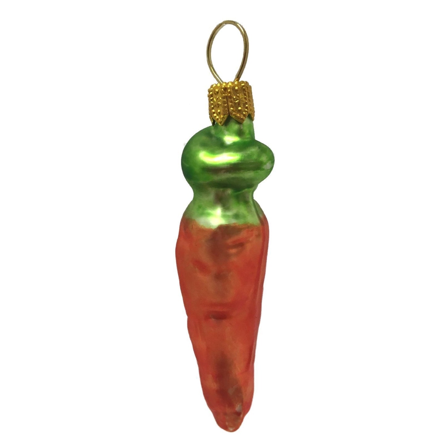 Pinnacle Peak Trading Carrot Polish Glass Christmas Tree Ornament Vegetable Food Decoration Set of 2