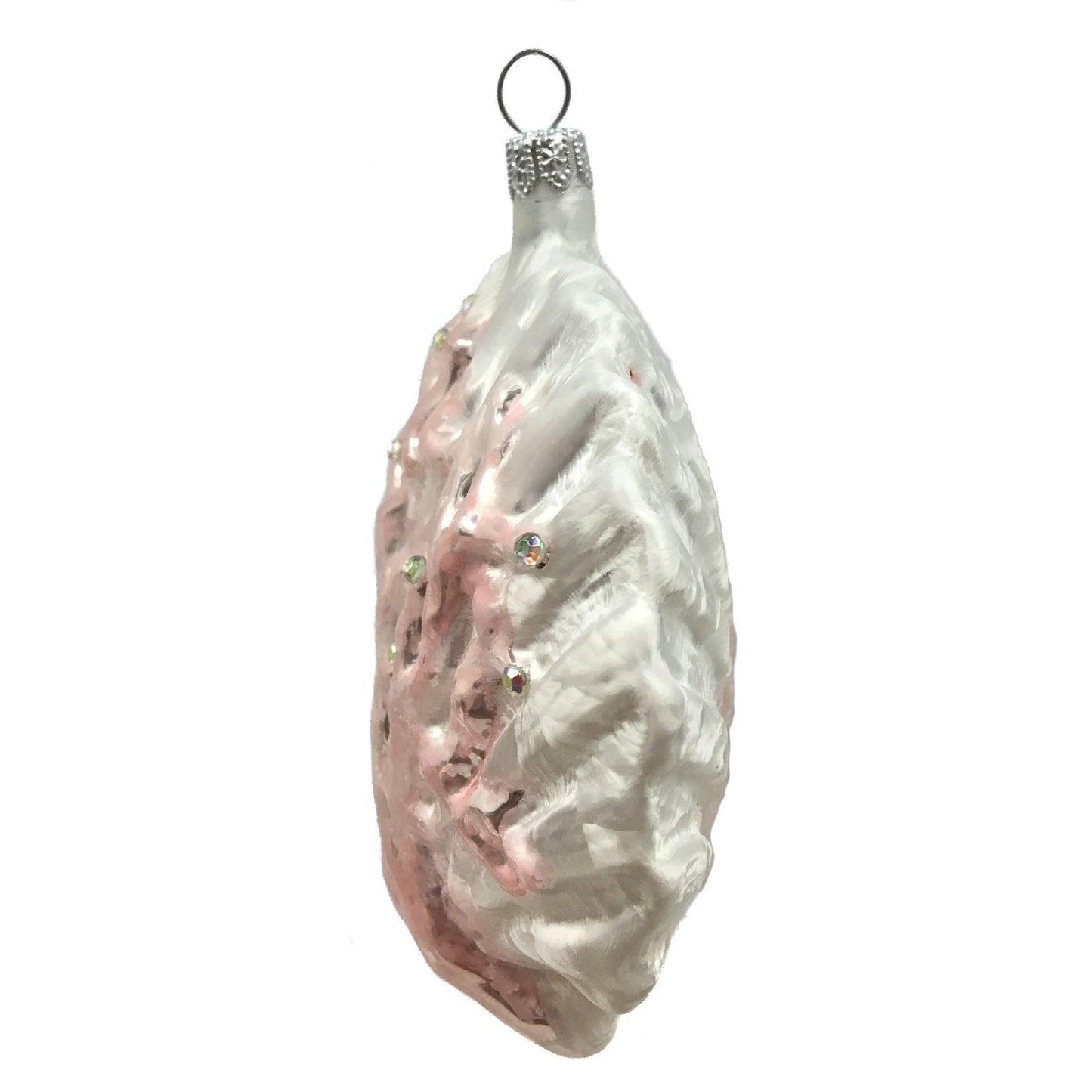 Pinnacle Peak Trading Coral Covered Scallop Seashell Polish Glass Christmas Ornament Beach Shell
