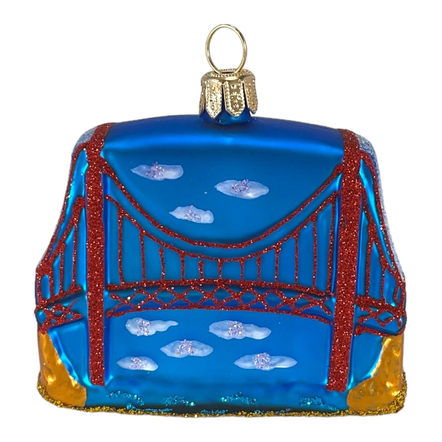 Pinnacle Peak Trading Golden Gate Bridge San Francisco Small Polish Glass Christmas Ornament