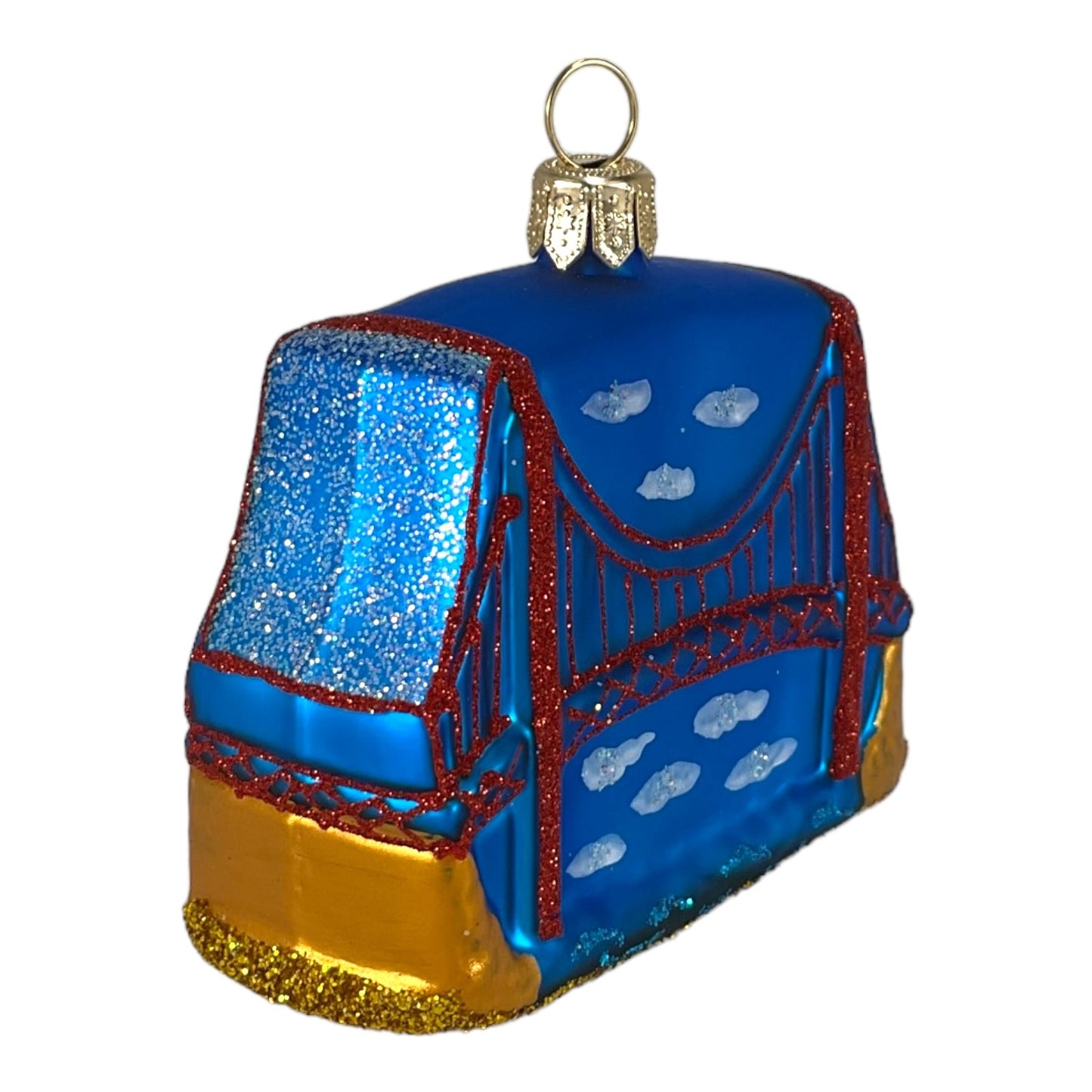 Pinnacle Peak Trading Golden Gate Bridge San Francisco Small Polish Glass Christmas Ornament
