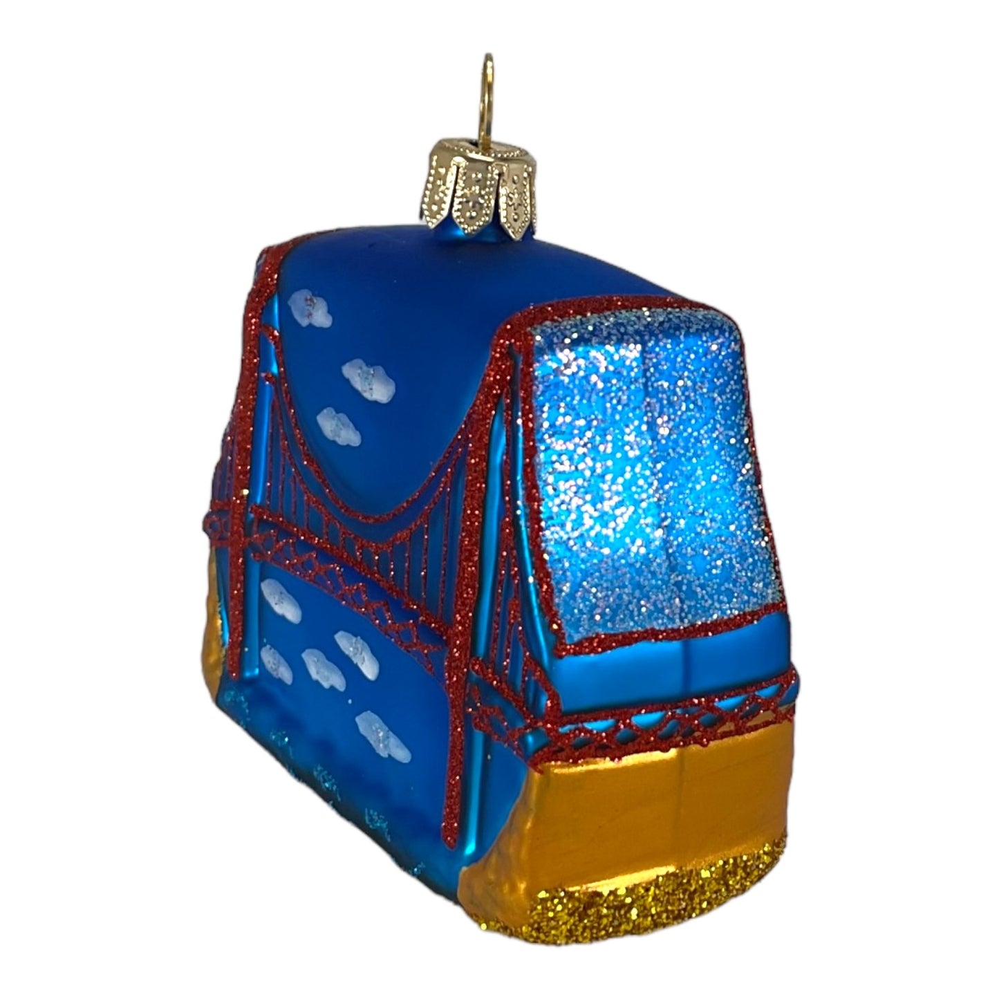 Pinnacle Peak Trading Golden Gate Bridge San Francisco Small Polish Glass Christmas Ornament