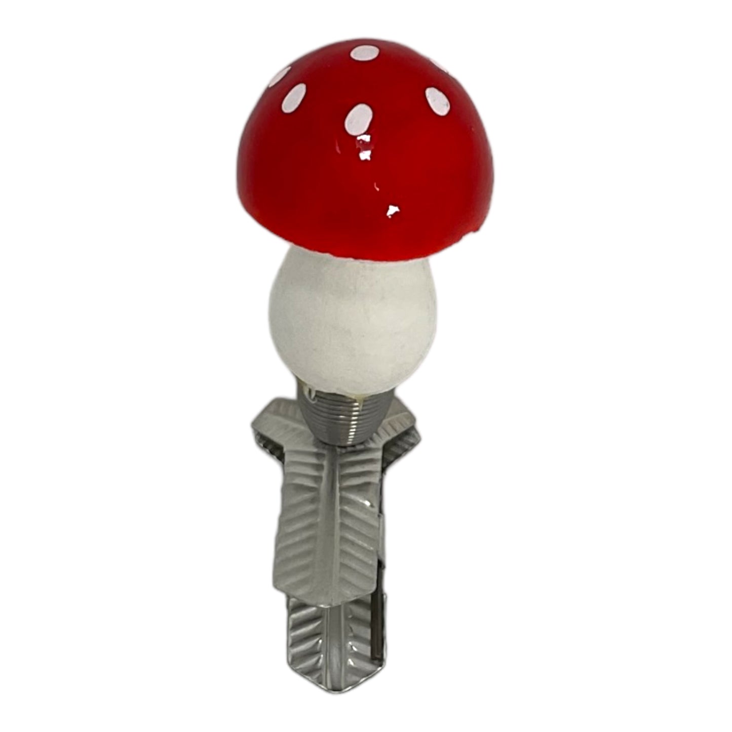 Red Toadstool Mushrooms German Paper Mache Christmas Tree Ornaments Set of 4