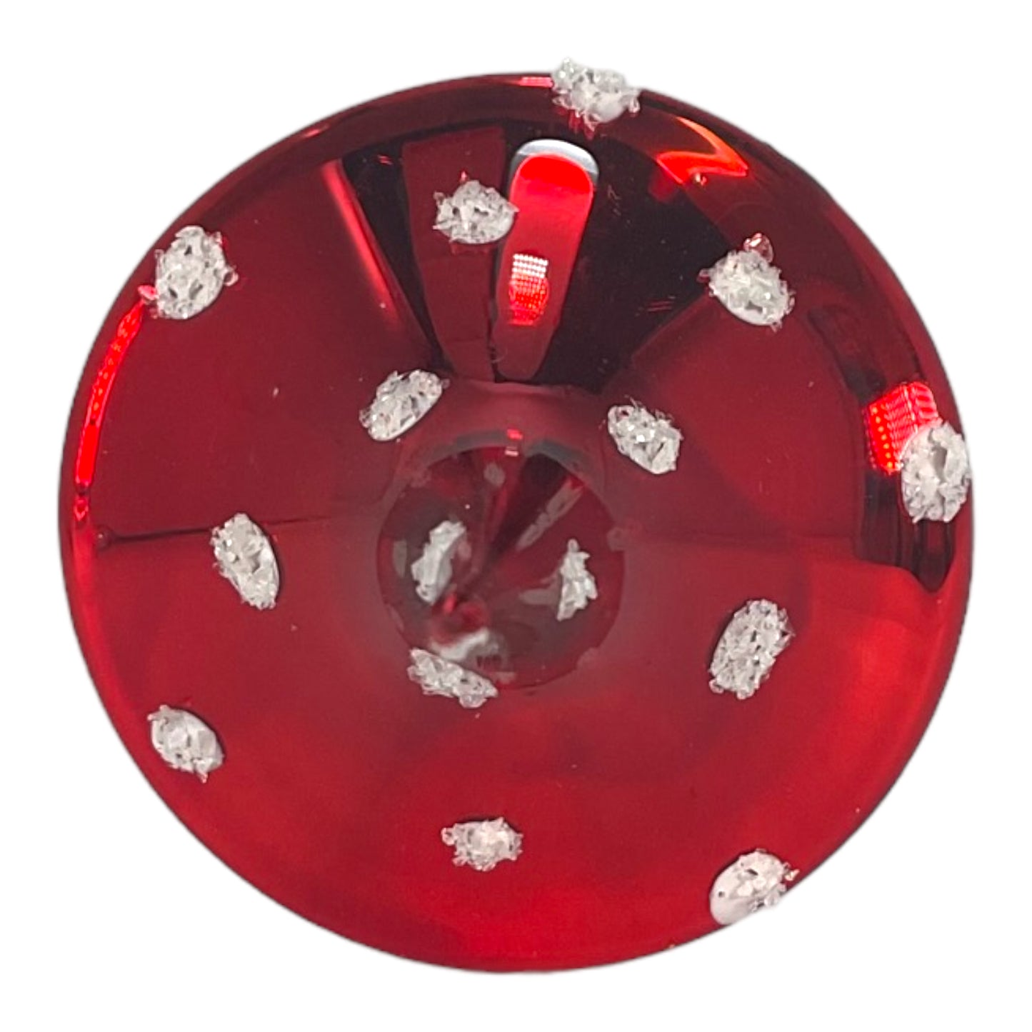 Red Toadstool Mushroom with Pointed Top German Glass Christmas Ornament 5 Inch
