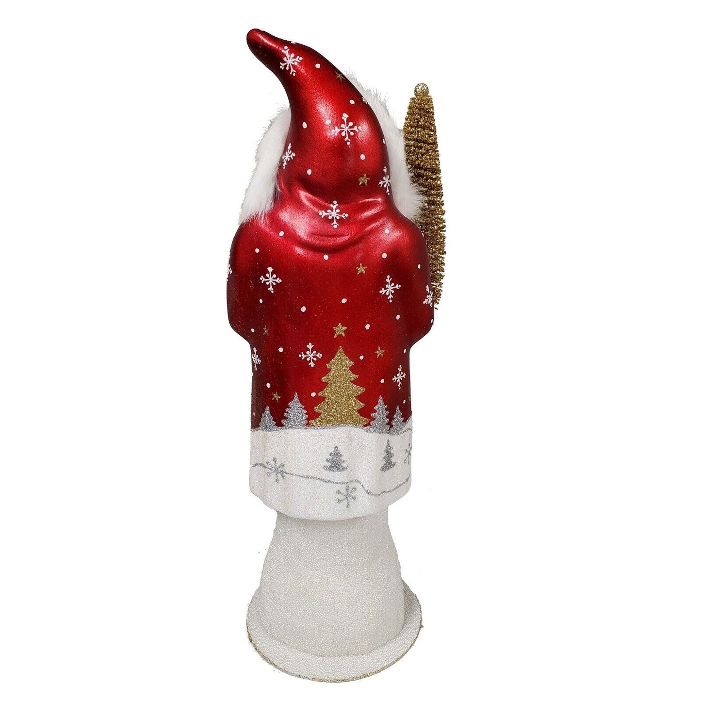 Ino Schaller Large Red Santa Reindeer Scene German Paper Mache Candy Container