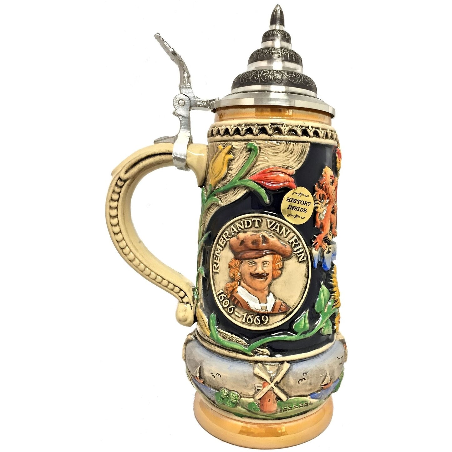 Amsterdam Rembrandt and Vincent Van Gogh Painters LE German Beer Stein .5 L