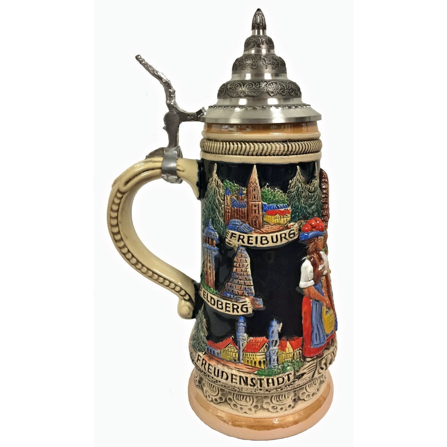 Black Forest Cuckoo Clock Schwarzwald Relief LE German Stoneware Beer Stein .5 L