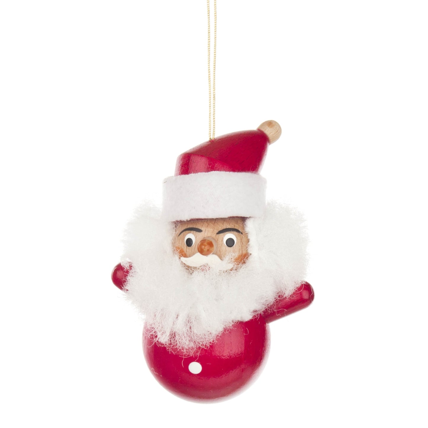 Pinnacle Peak Trading German Wood Santa Ornament 3.5 Inch Made in Germany