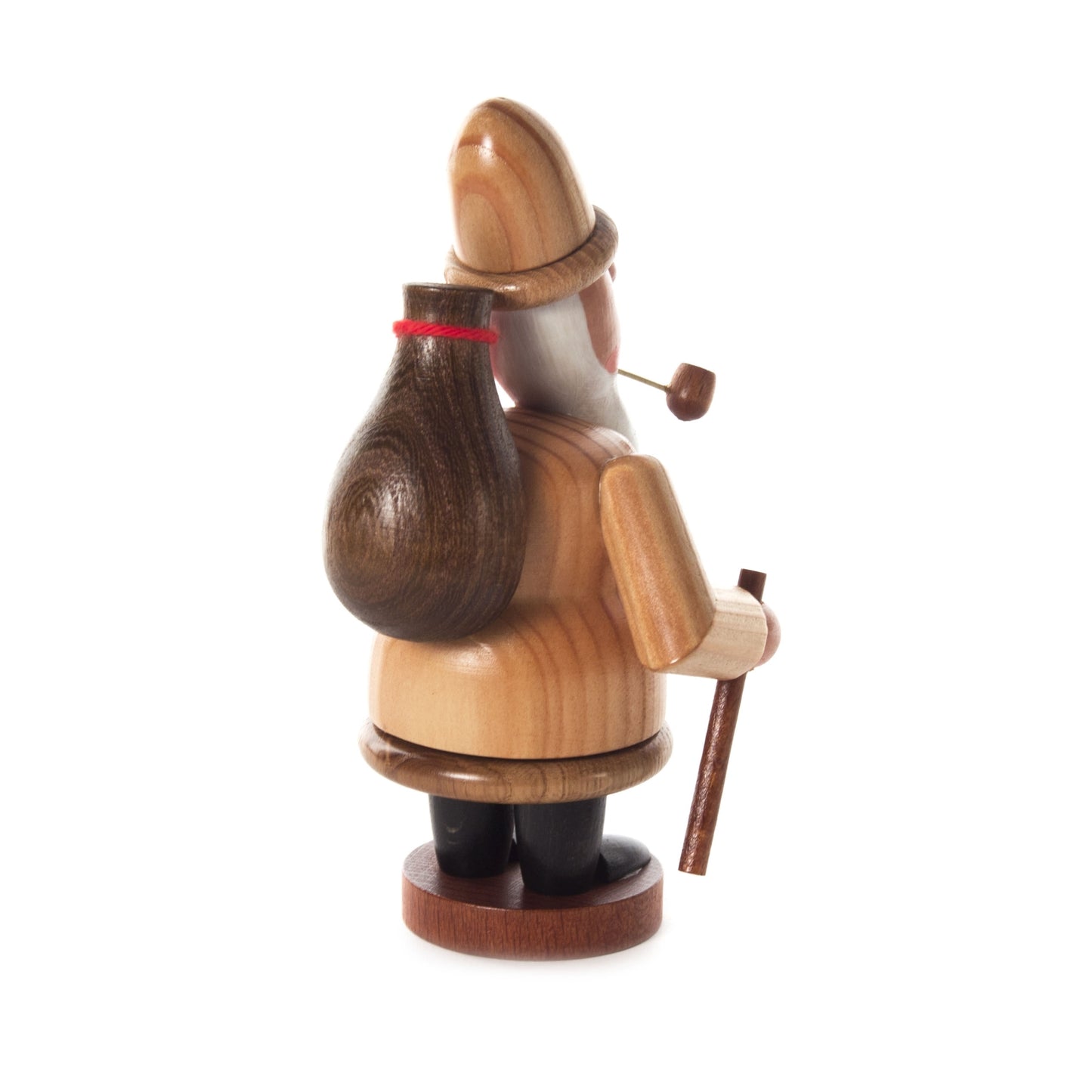 Pinnacle Peak Trading German Wood Santa with Wooden Sack Incense Smoker 4.7 Inch