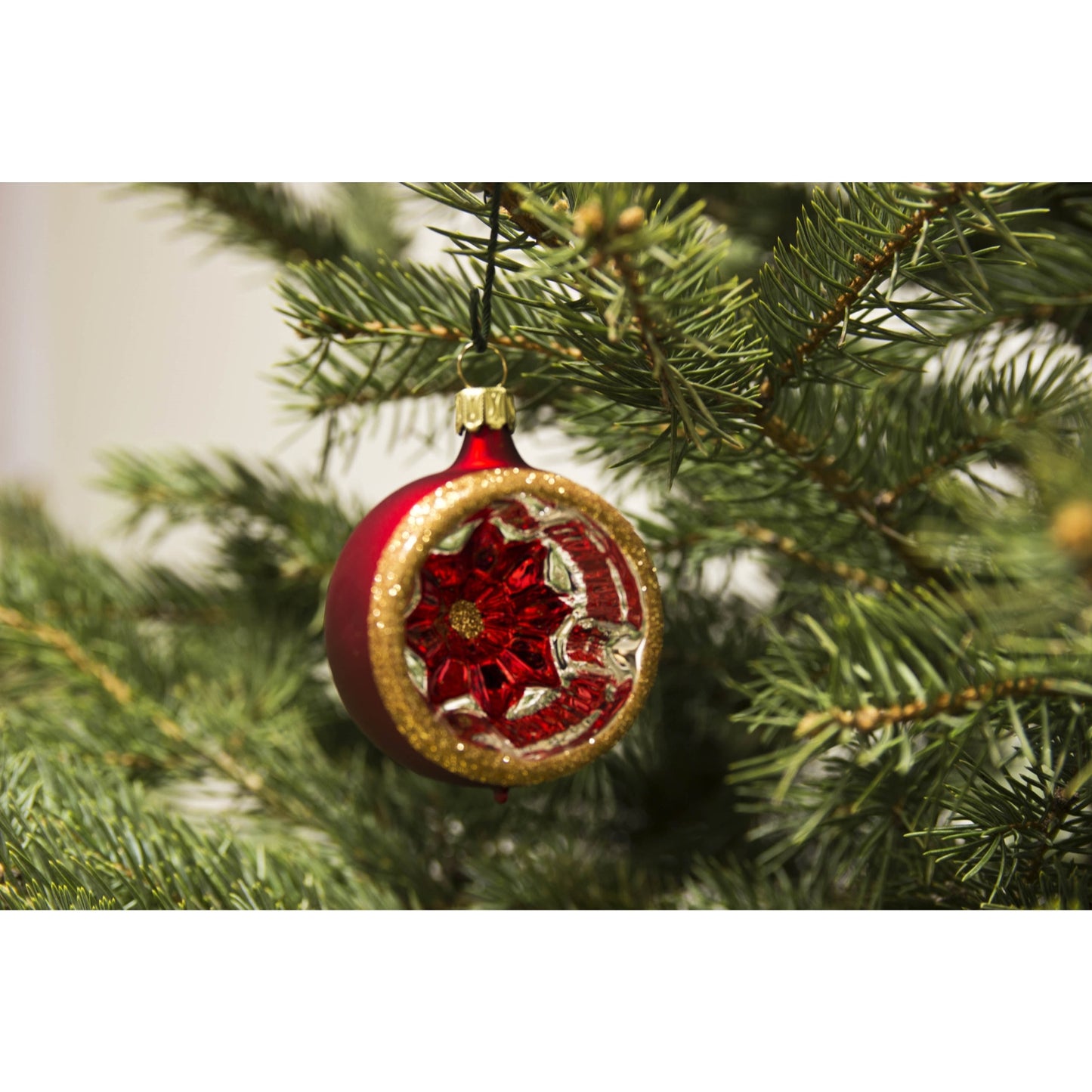 Pinnacle Peak Trading Matte Red German Glass Ball Ornament 3 In Made in Germany