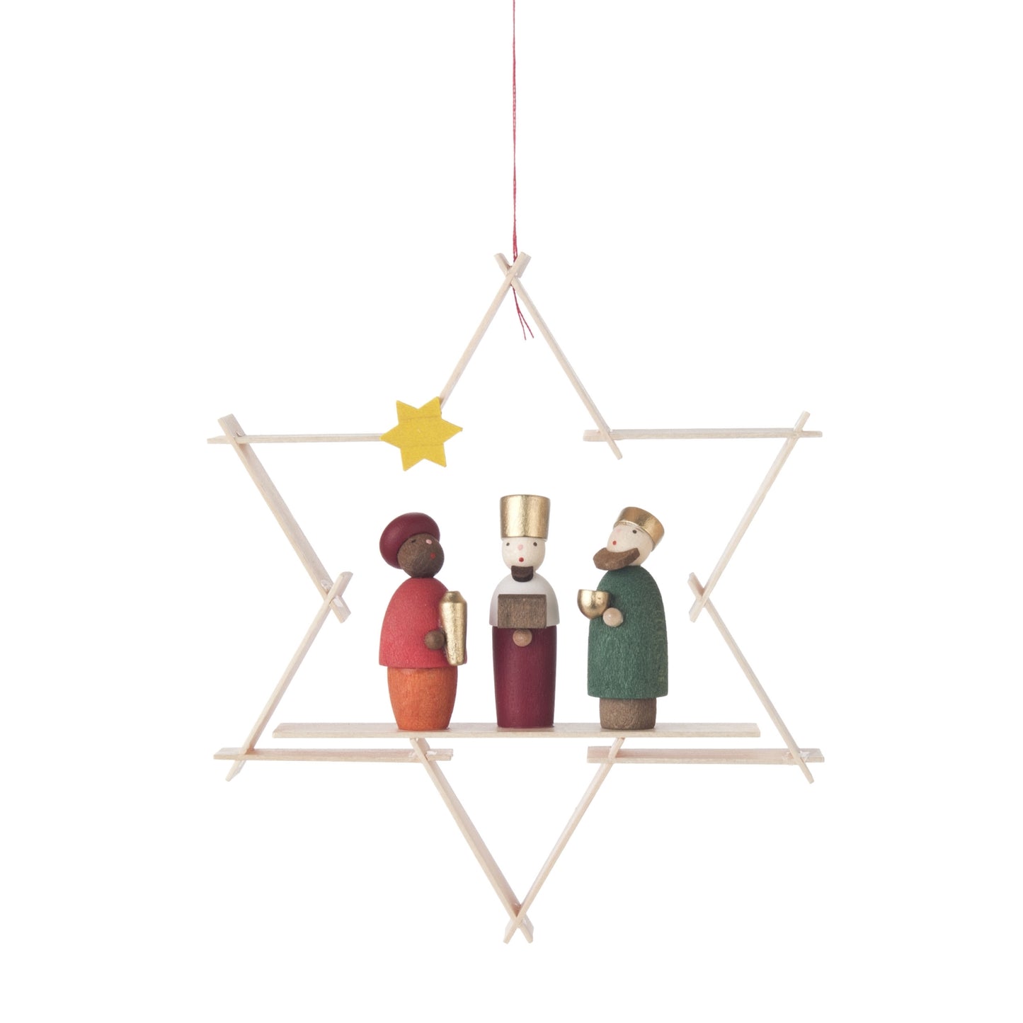 Pinnacle Peak Trading German Wood Three Wise Men Ornament 3.7 In Made in Germany