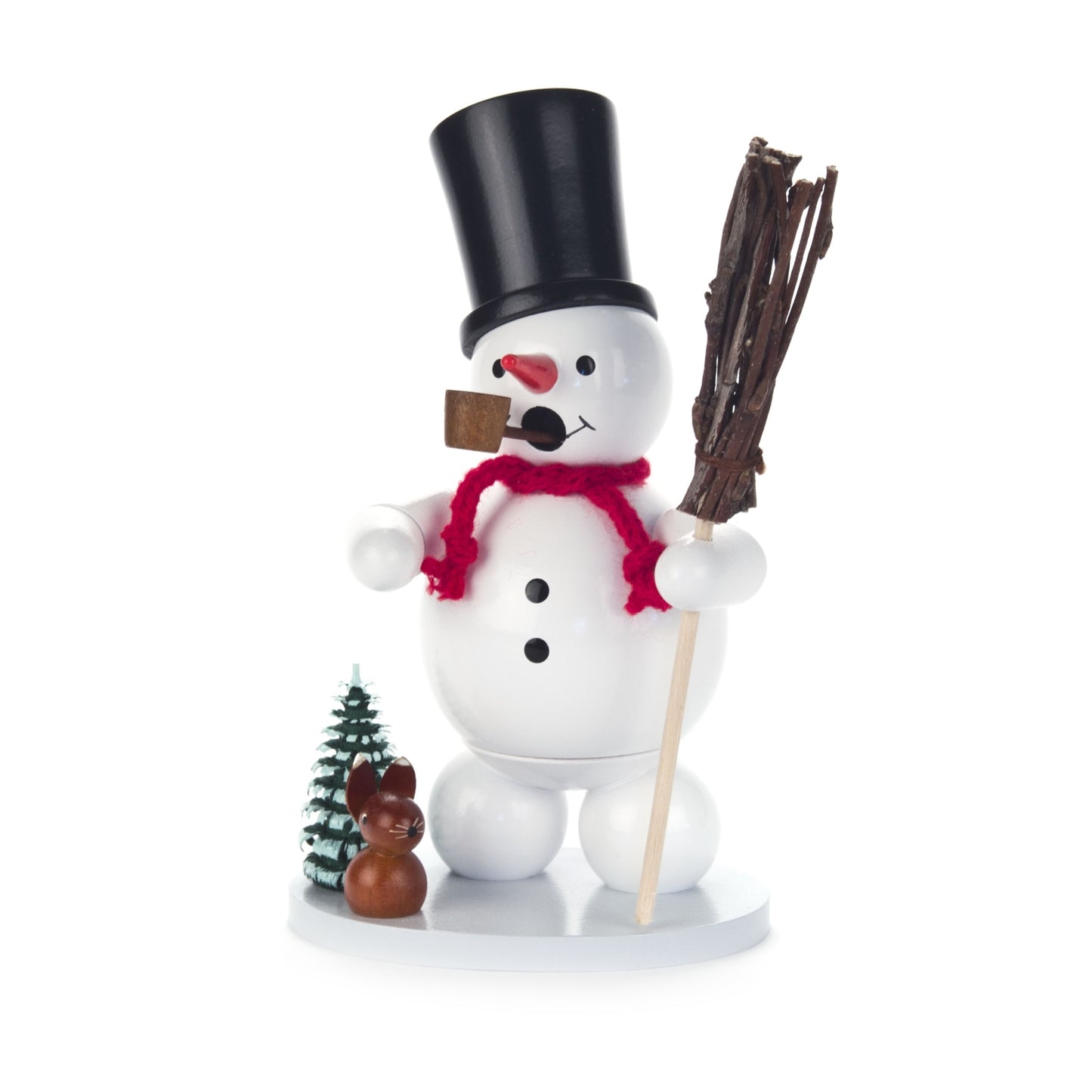 Pinnacle Peak Trading German Wood Snowman with Top Hat Incense Burner German Smoker 5.5 Inch