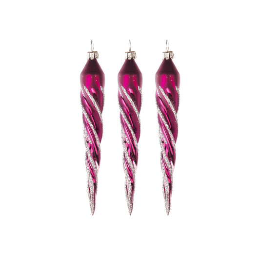 Pinnacle Peak Trading German Glass Matte Berry Ornament 3 Piece set 5 Inch