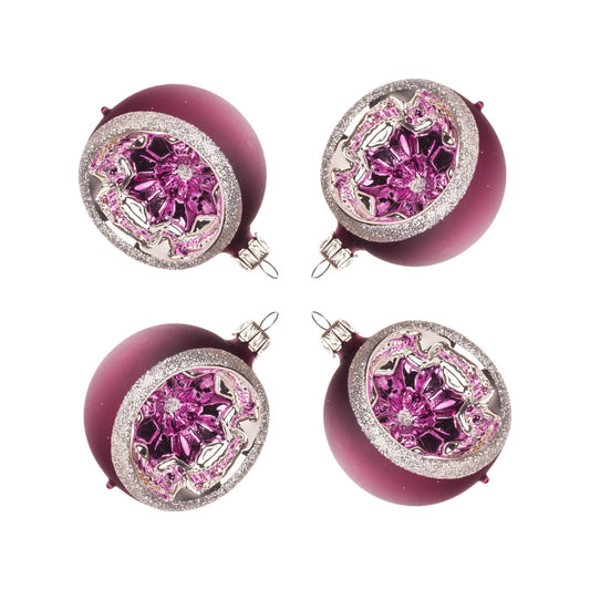 Pinnacle Peak Trading German Glass Matte Berry Ball Ornament 4 Piece set 3 Inch