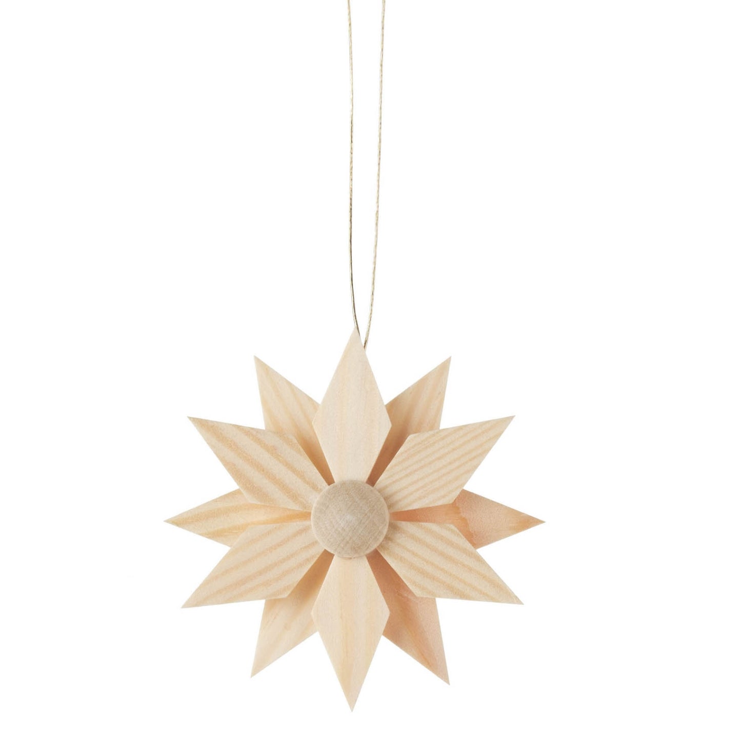 Pinnacle Peak Trading German Wooden Stars Ornament 4 Piece set 2.3 Inch