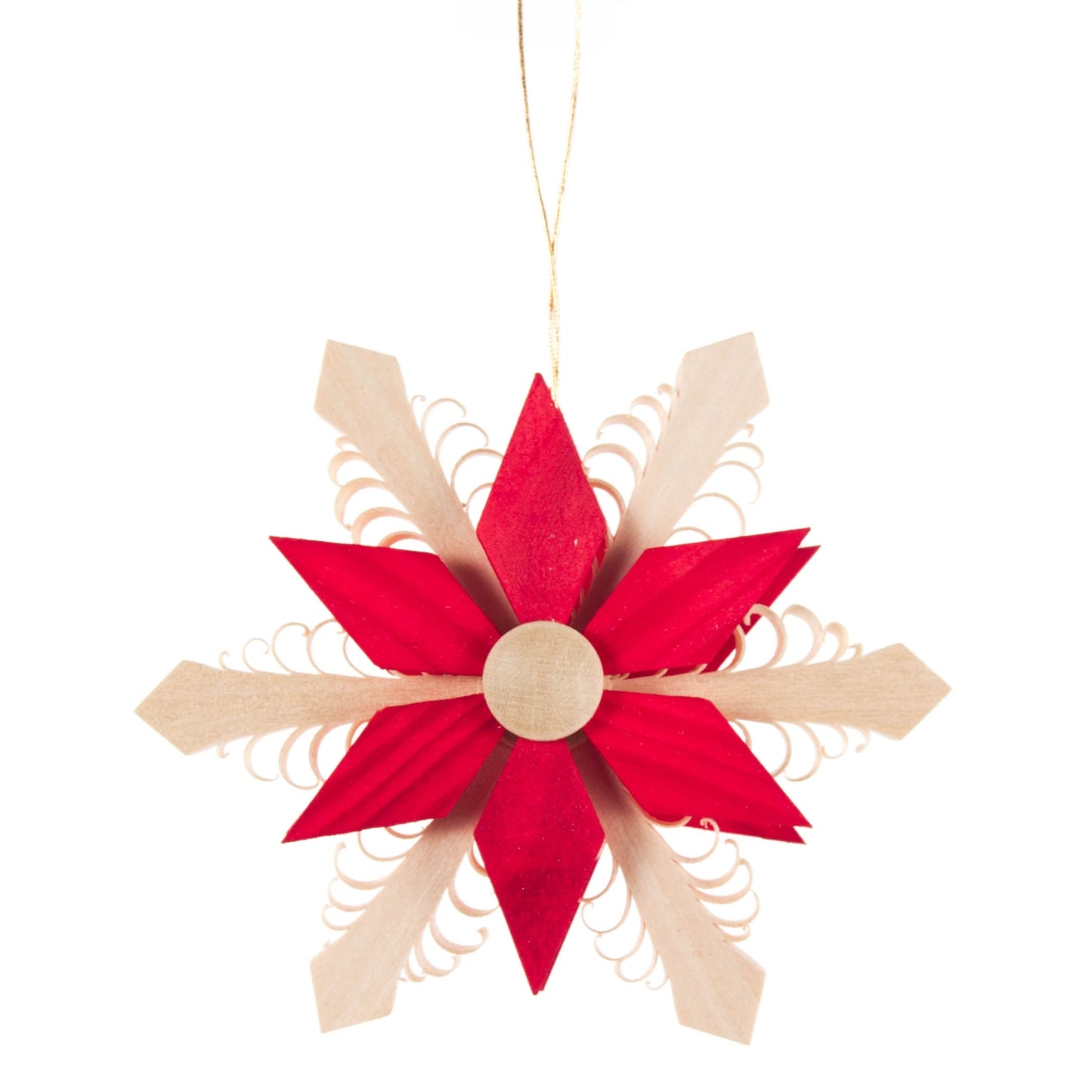 Pinnacle Peak Trading German Wood Multicolor Star Ornament 3 In Made in Germany