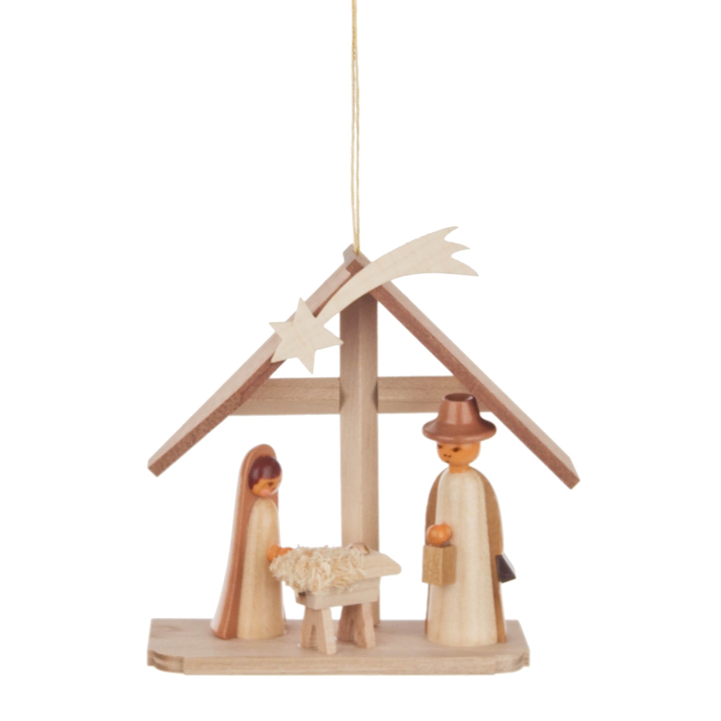 Pinnacle Peak Trading German Wood Nativity Ornament 3.6 Inch Made in Germany