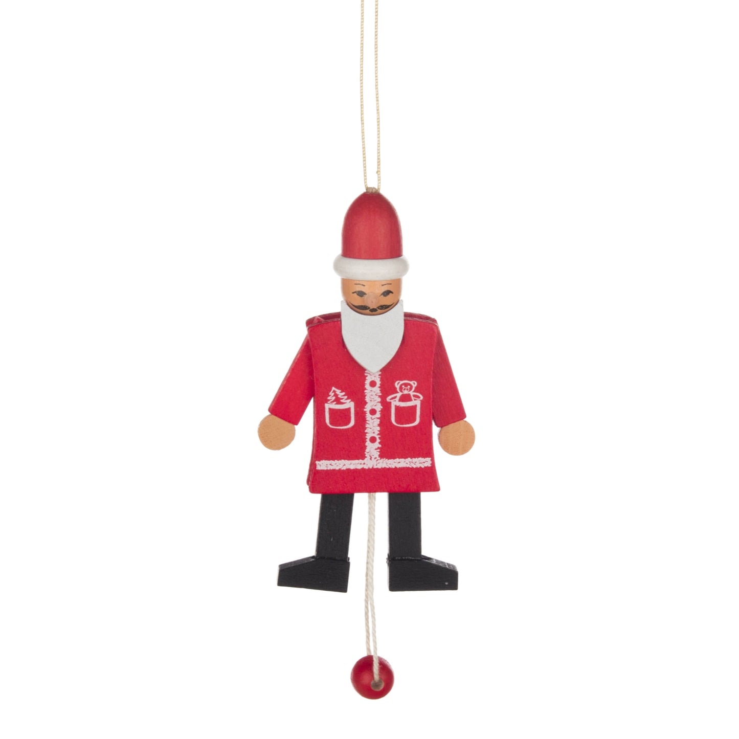Pinnacle Peak Trading German Wood Jumping Jack Santa Claus Ornament 3.3 Inch