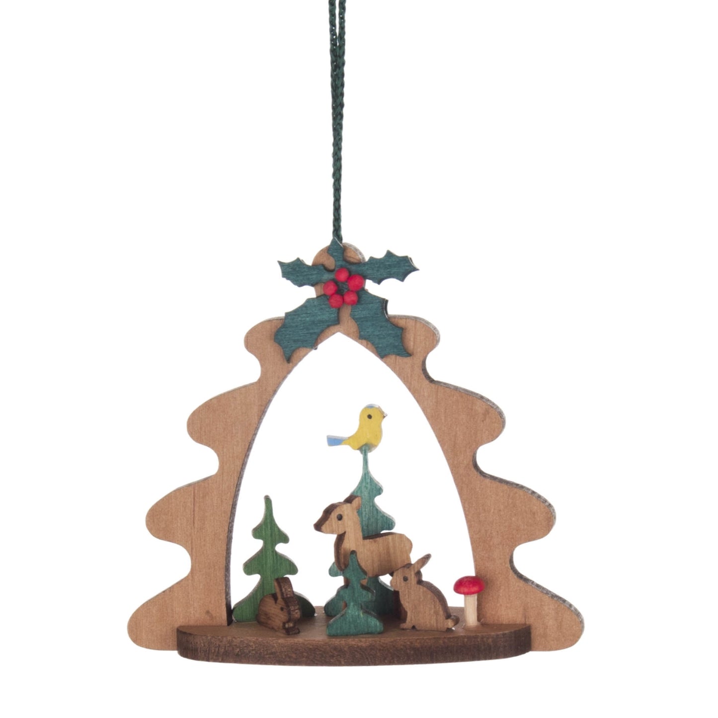 Pinnacle Peak Trading German Wood Forest Animal Ornament 2.7 Inch Natural Color