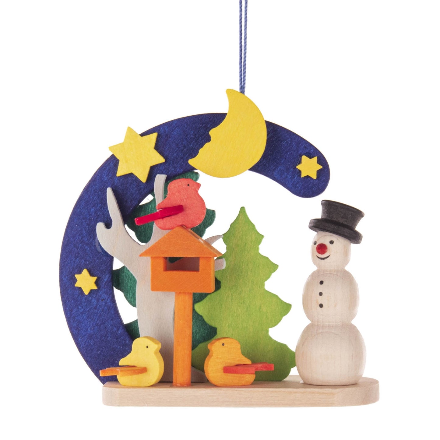 Pinnacle Peak Trading German Wood Snowman with Birdhouse Ornament 2.7 Inch