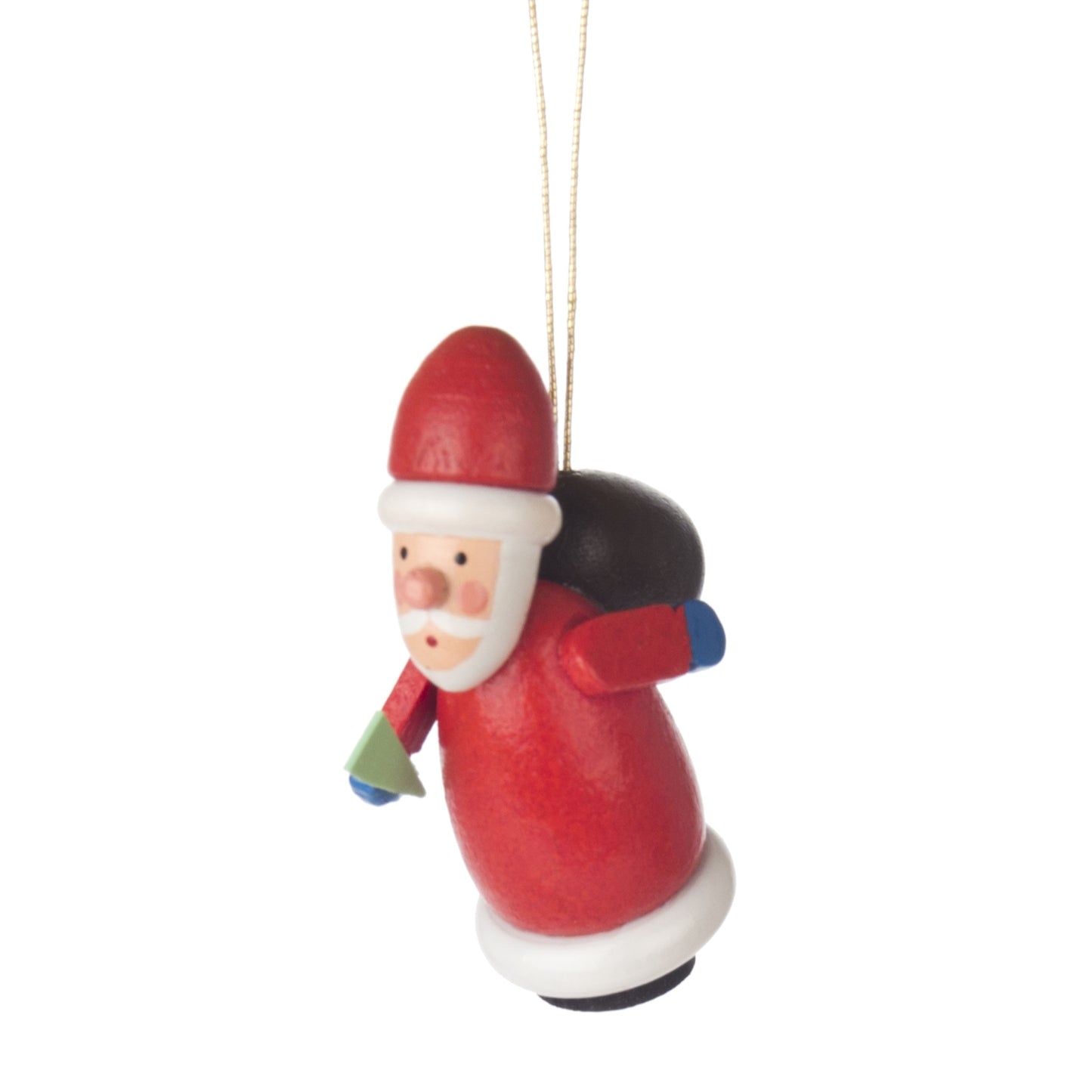 Pinnacle Peak Trading German Wood Santa Claus Ornament 1.9 Inch Made in Germany