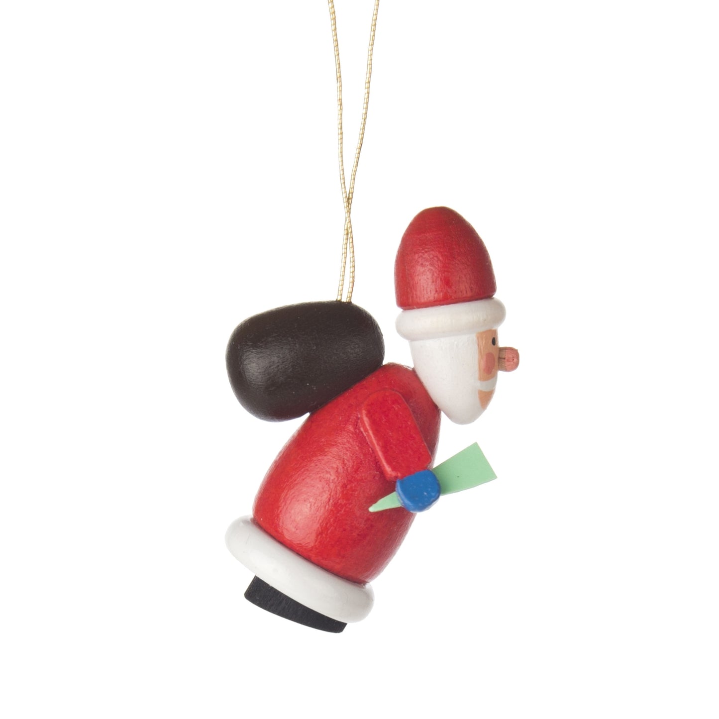 Pinnacle Peak Trading German Wood Santa Claus Ornament 1.9 Inch Made in Germany