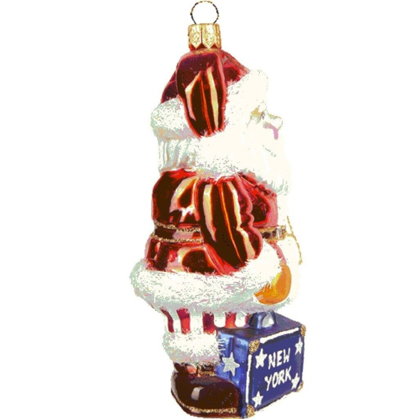 Pinnacle Peak Trading New York City Santa Polish Blown Glass Christmas Ornament NYC Decoration Empire