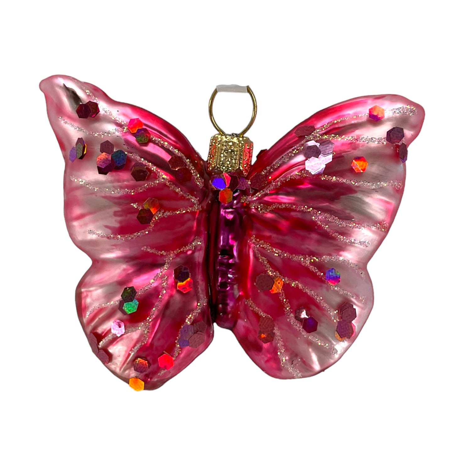 Purple Butterfly Polish Glass Christmas Tree Ornament Decoration Made in Poland