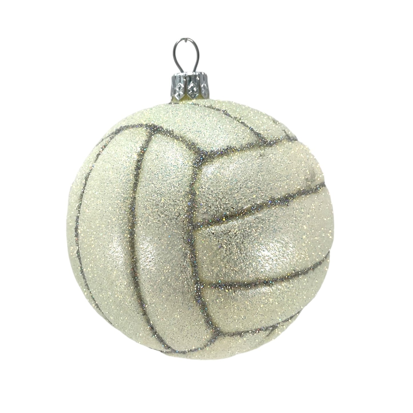 Volleyball Ball Polish Mouth Blown Glass Christmas Ornament Sports Decoration