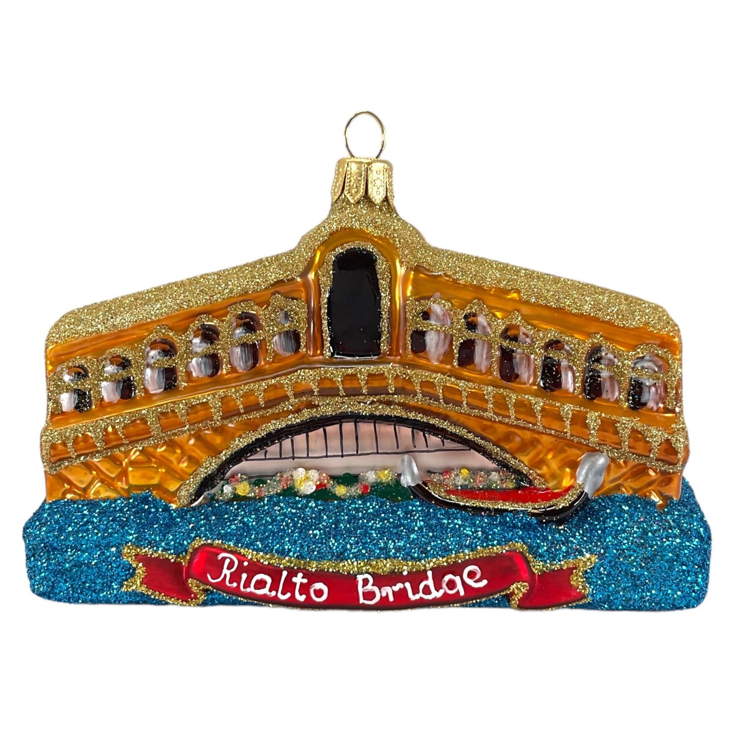 Venice Rialto Bridge Polish Blown Glass Christmas Ornament Italy Decoration