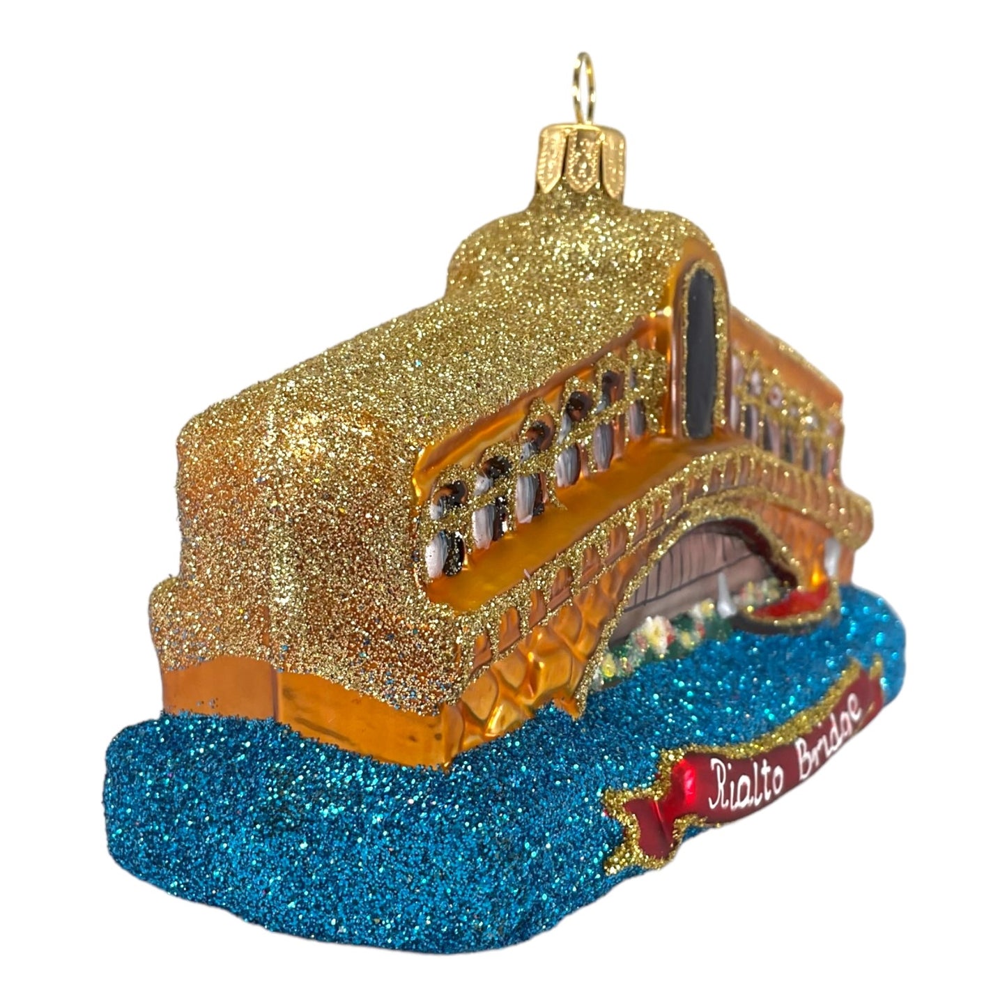 Venice Rialto Bridge Polish Blown Glass Christmas Ornament Italy Decoration