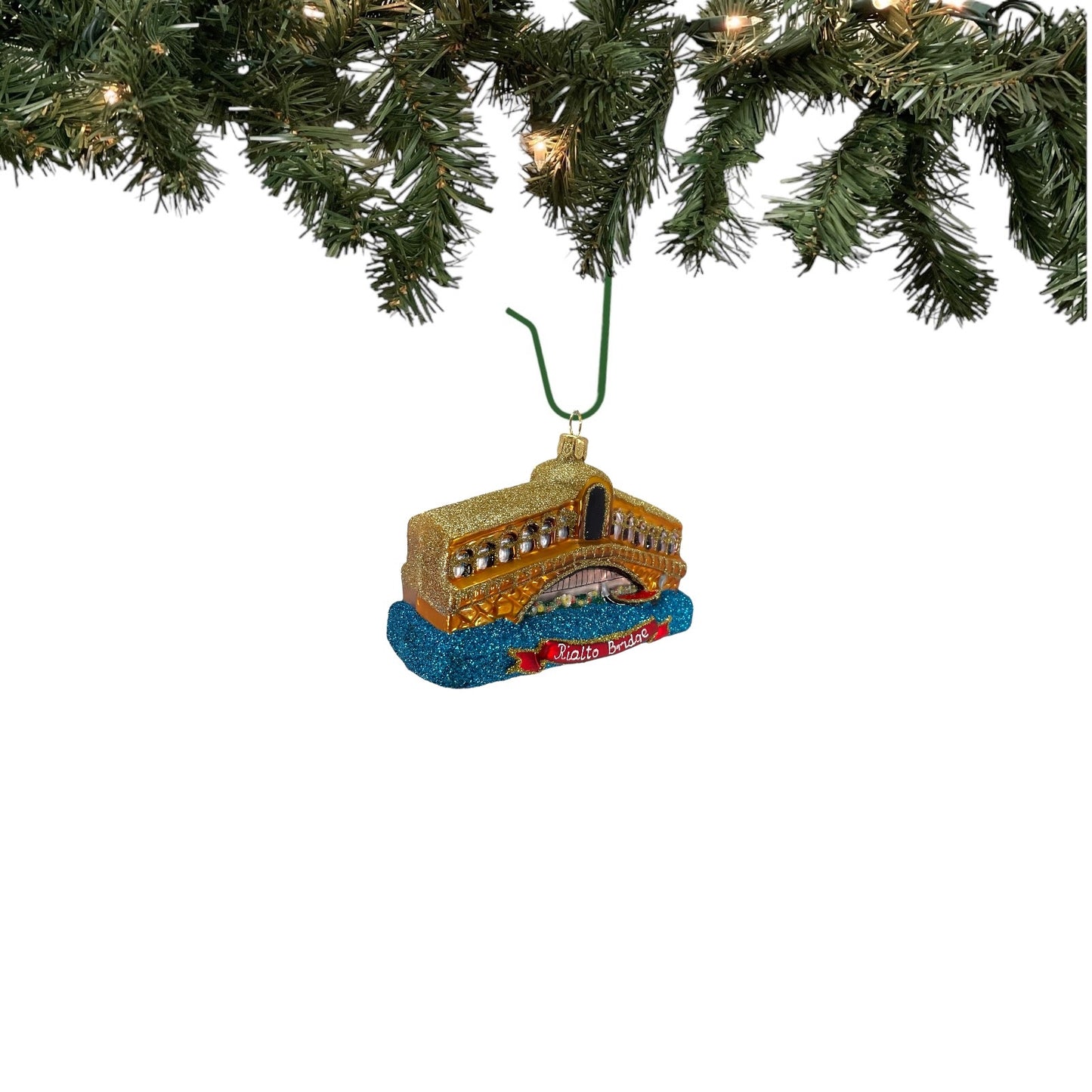 Venice Rialto Bridge Polish Blown Glass Christmas Ornament Italy Decoration