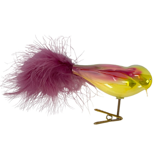 Multi Color Bird Clip-on Polish Glass Christmas Tree Ornament