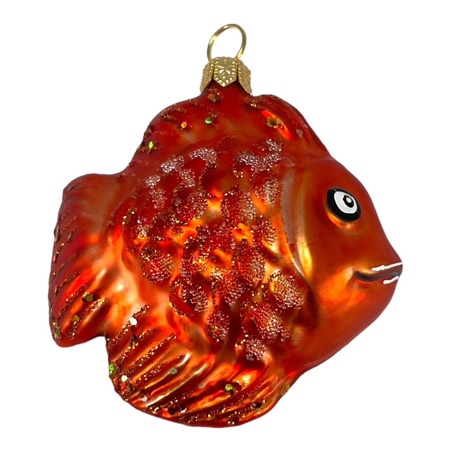 Pinnacle Peak Trading Orange Tropical Fish Polish Glass Christmas Tree Ornament