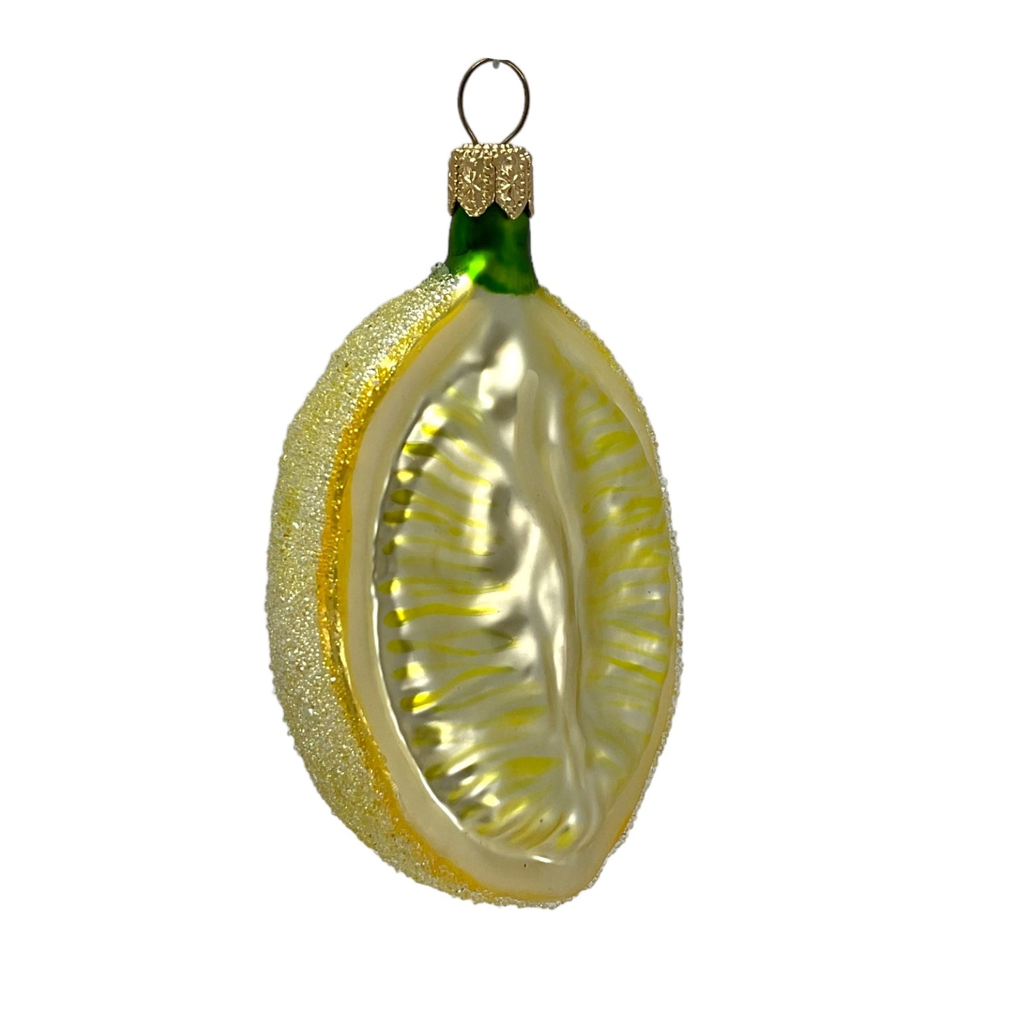 Lemon Polish Glass Christmas Tree Ornaments Set of 2