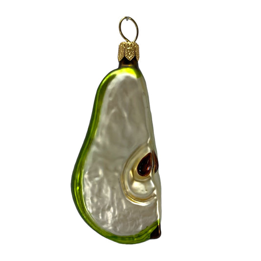 Green Pear Slice Ornament