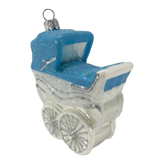 Blue and White Child Carriage Ornament