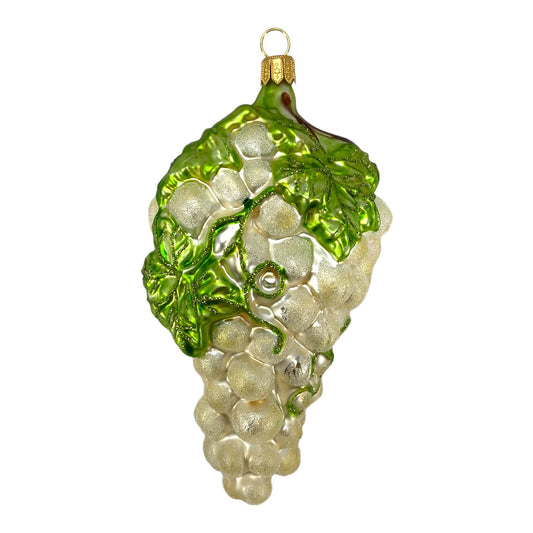 White Grapes Polish Glass Christmas Tree Ornament