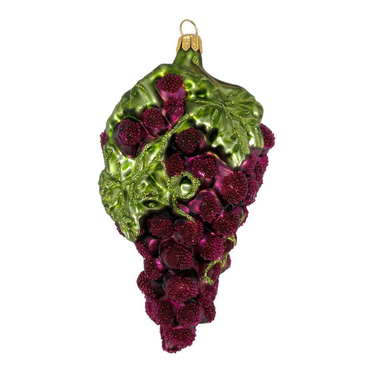 Red Grape Polish Glass Christmas Tree Ornament