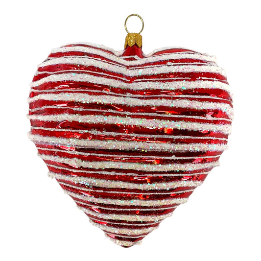Striped Heart Ornament
