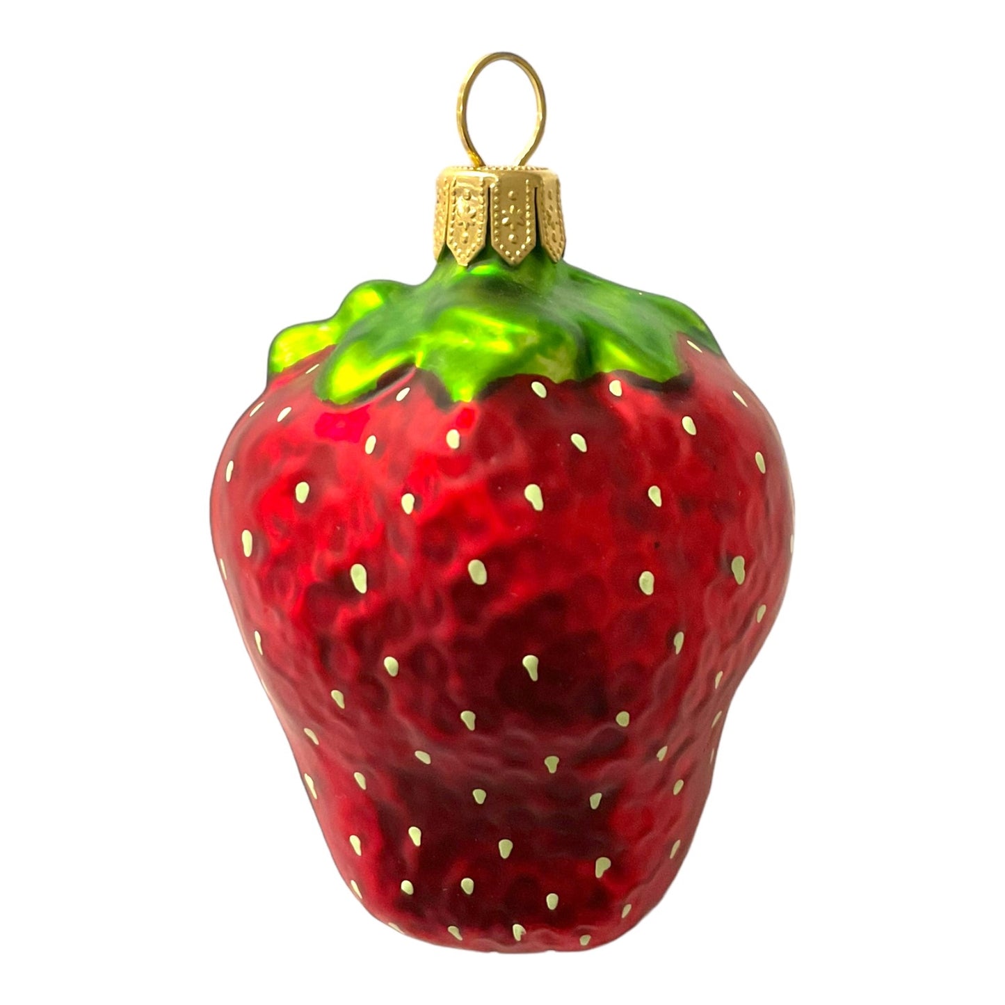 Strawberry Polish Glass Christmas Tree Ornaments Set of 2