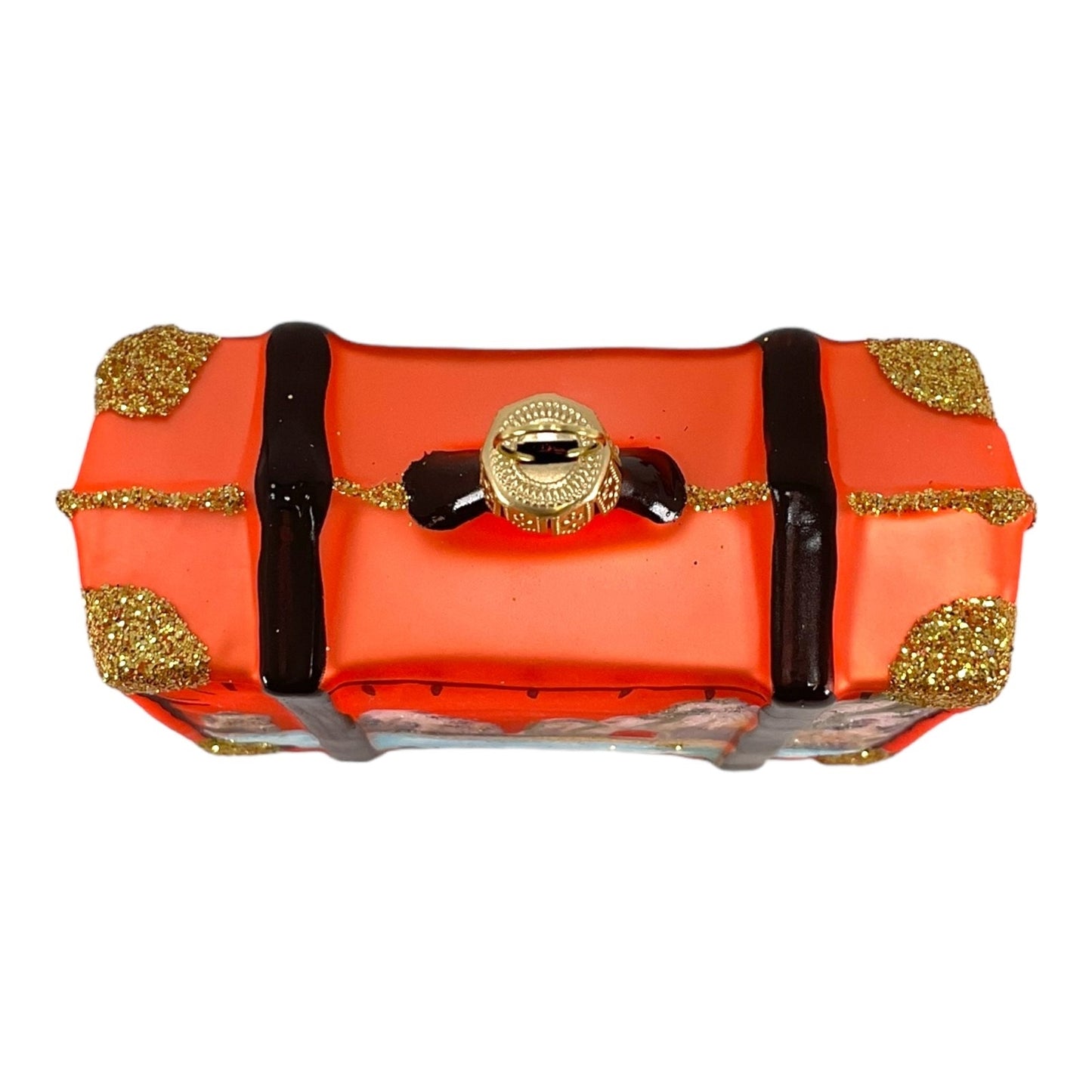 Mexico Travel Suitcase Polish Blown Glass Christmas Ornament ONE Decoration