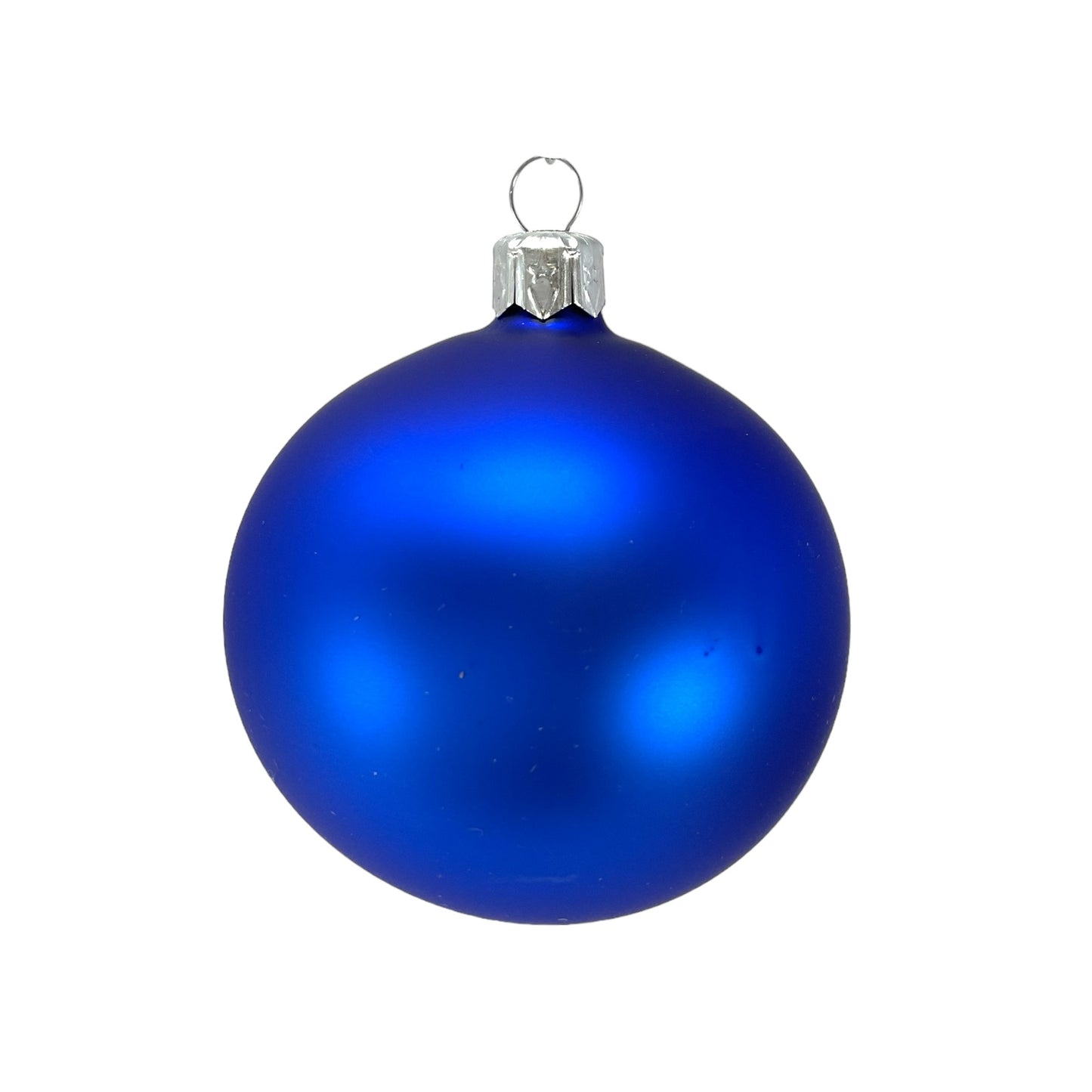 Pinnacle Peak Trading Blue Shiny and Matte Polish Glass 80mm Ball Bauble Ornaments 6 Piece Made in Poland 3.1 Inch