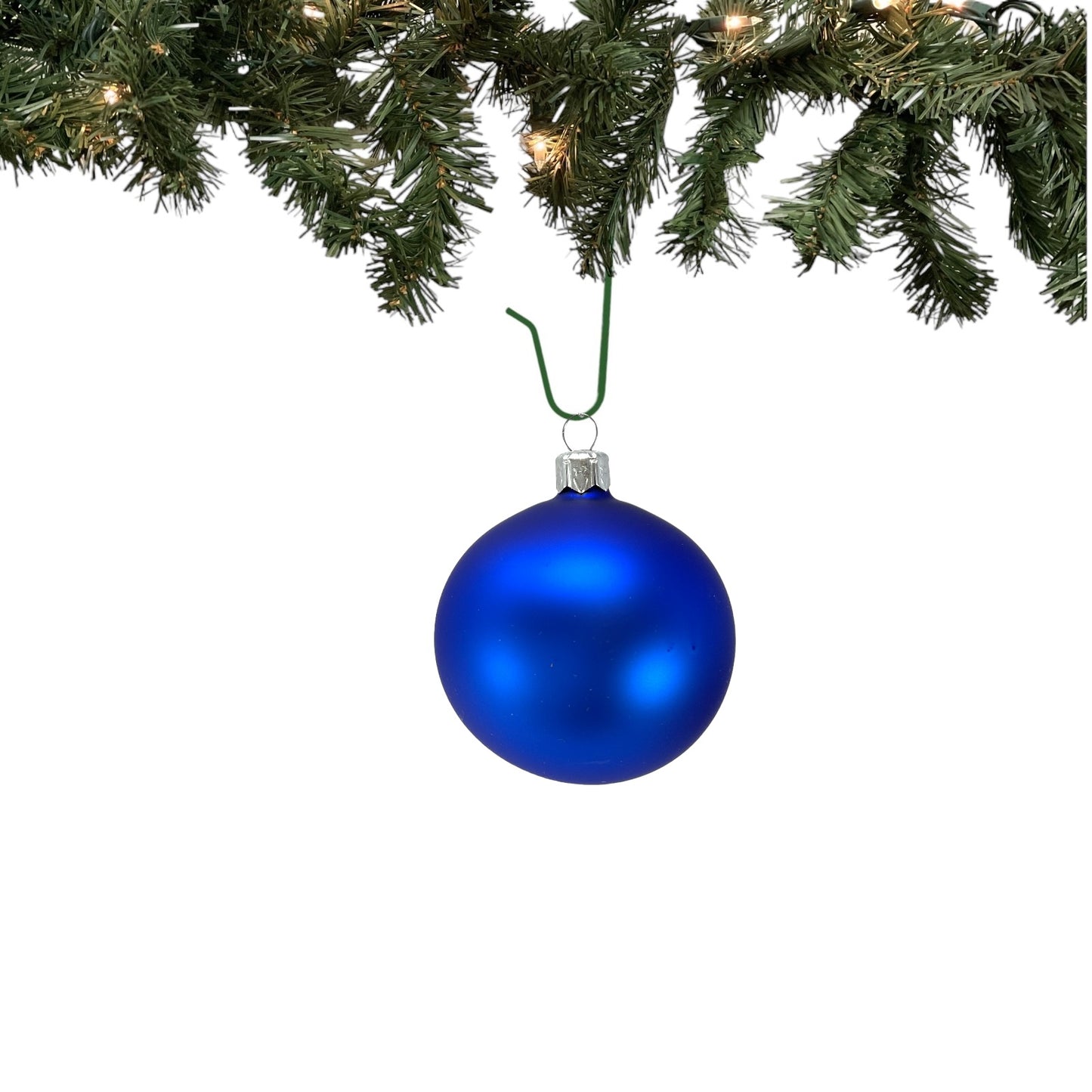 Pinnacle Peak Trading Blue Shiny and Matte Polish Glass 80mm Ball Bauble Ornaments 6 Piece Made in Poland 3.1 Inch