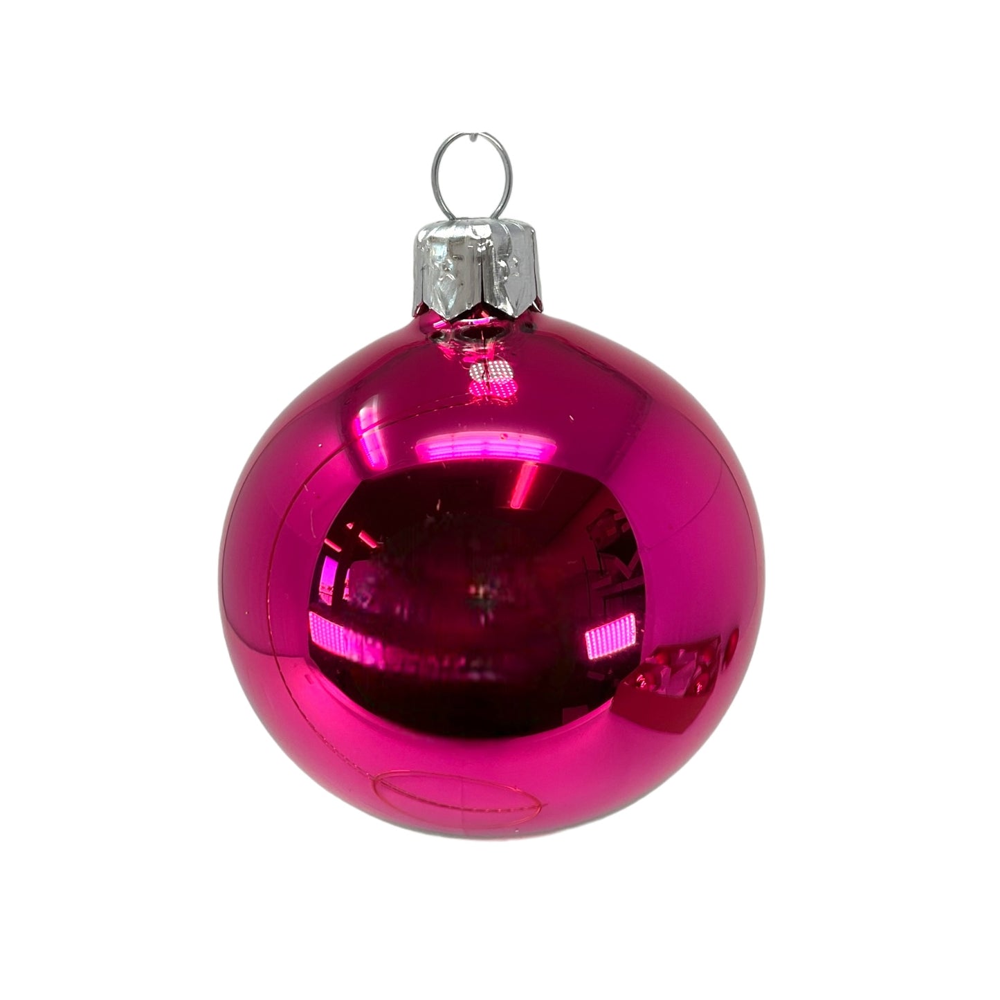 Pinnacle Peak Trading Pink Shiny and Matte Polish Glass 60mm Ball Bauble Ornaments 6 Piece Made in Poland 2.4 Inch