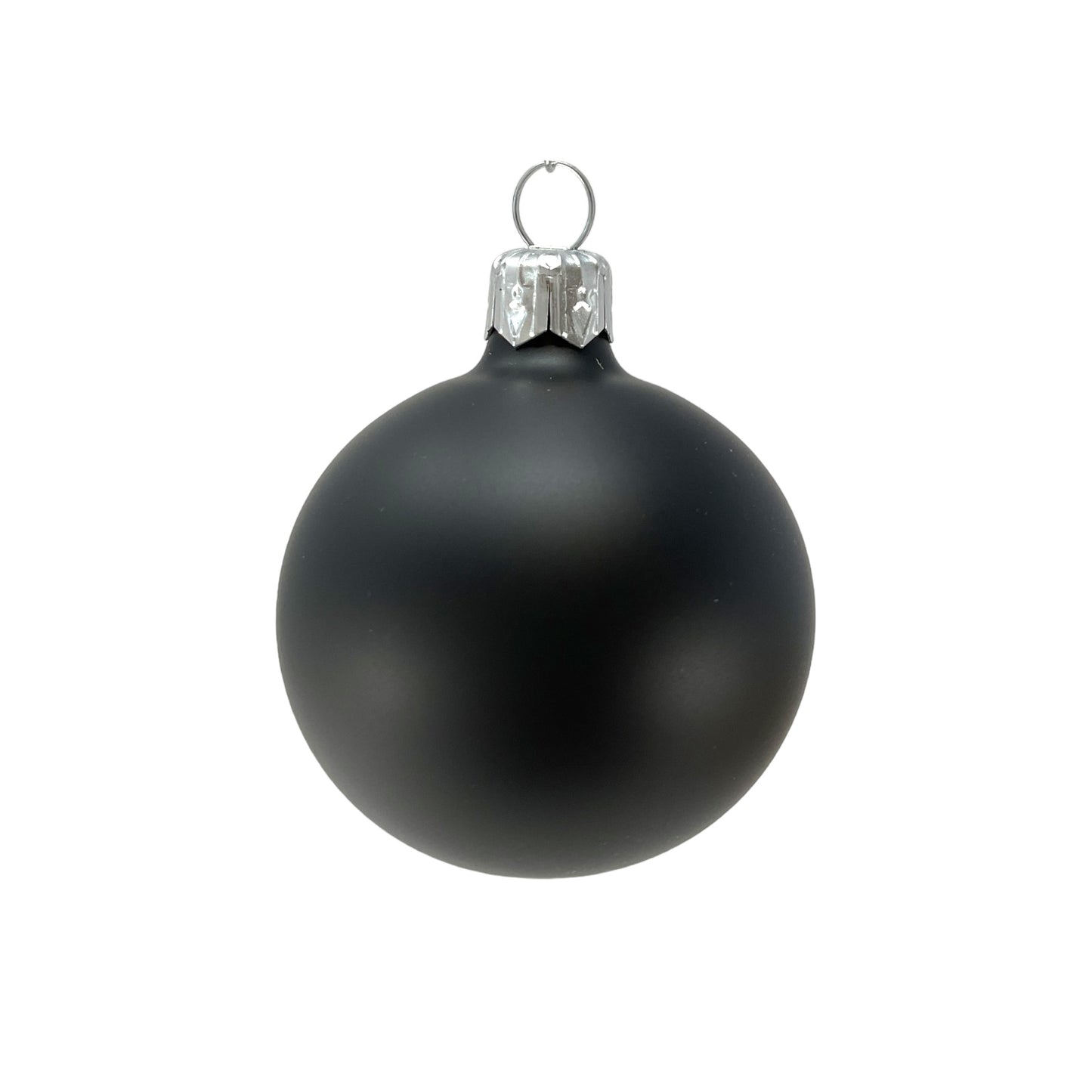 Pinnacle Peak Trading Black Shiny and Matte Polish Glass 60mm Ball Bauble Ornaments 6 Piece Made in Poland 2.4 Inch