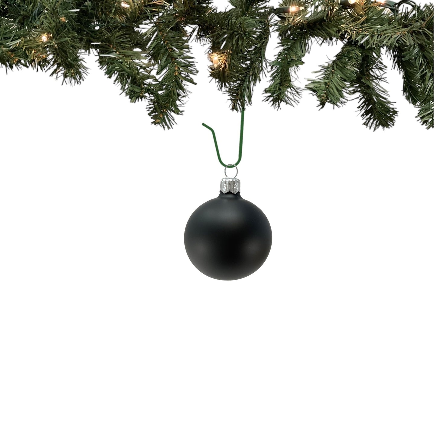 Pinnacle Peak Trading Black Shiny and Matte Polish Glass 60mm Ball Bauble Ornaments 6 Piece Made in Poland 2.4 Inch