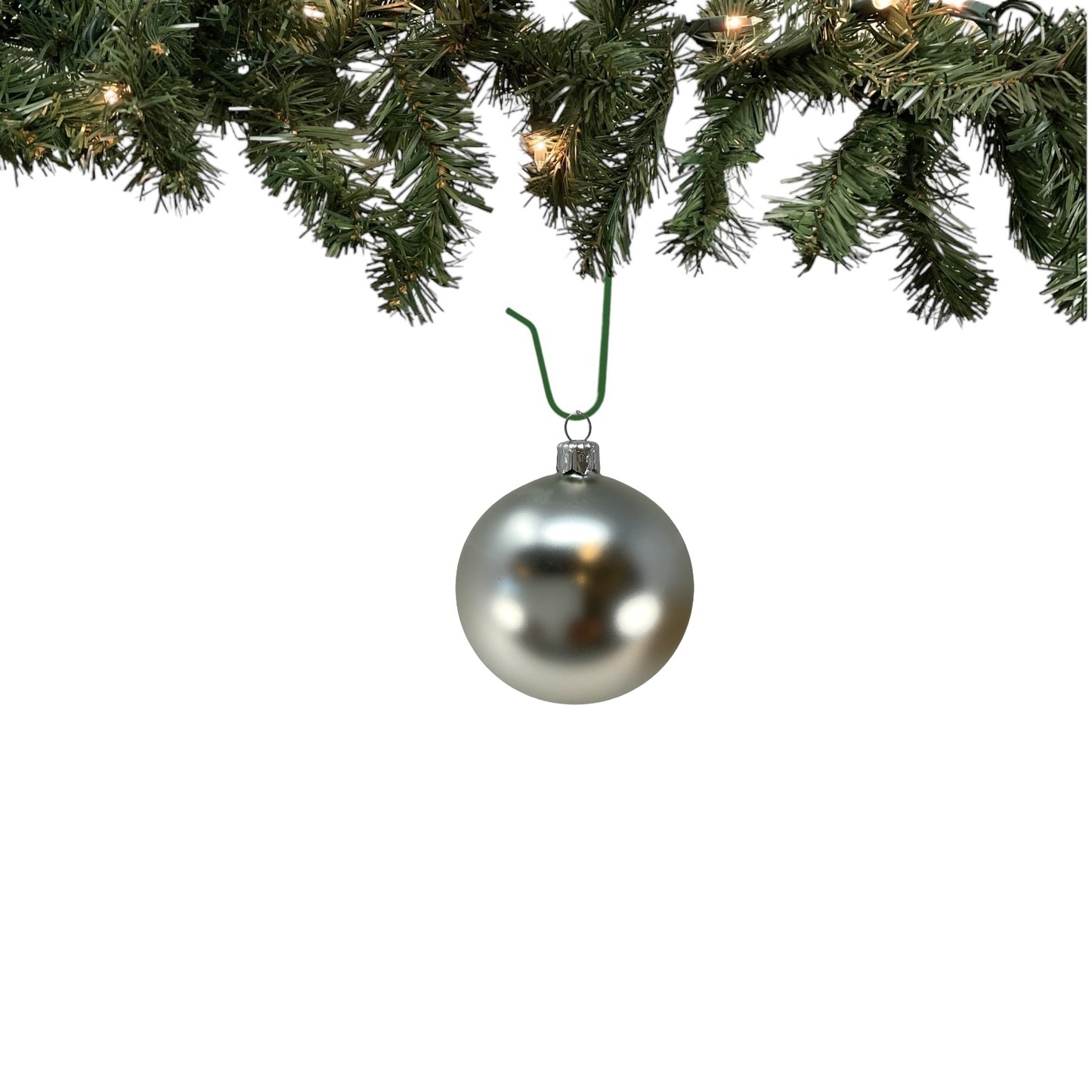 Pinnacle Peak Trading Silver Shiny and Matte Polish Glass 80mm Ball Bauble Ornaments 6 Piece Made in Poland 3.1 Inch