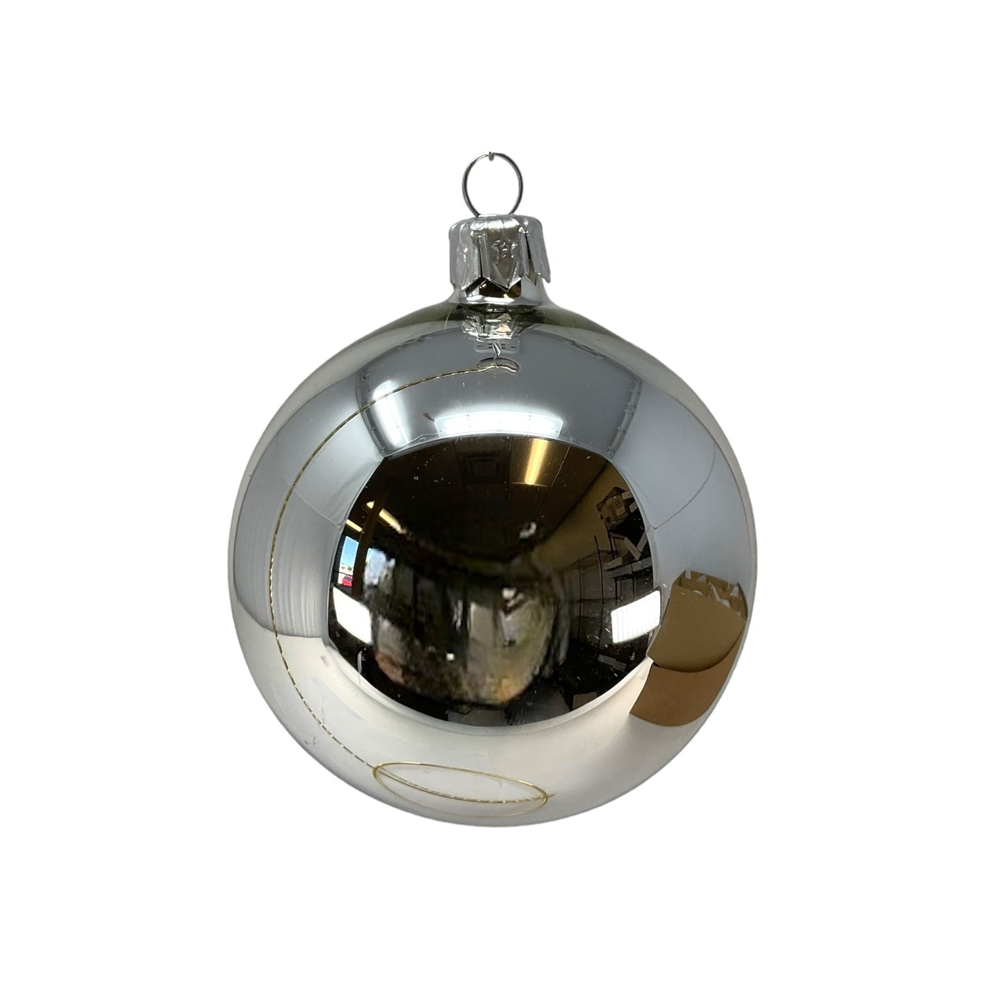 Pinnacle Peak Trading Silver Shiny and Matte Polish Glass 80mm Ball Bauble Ornaments 6 Piece Made in Poland 3.1 Inch