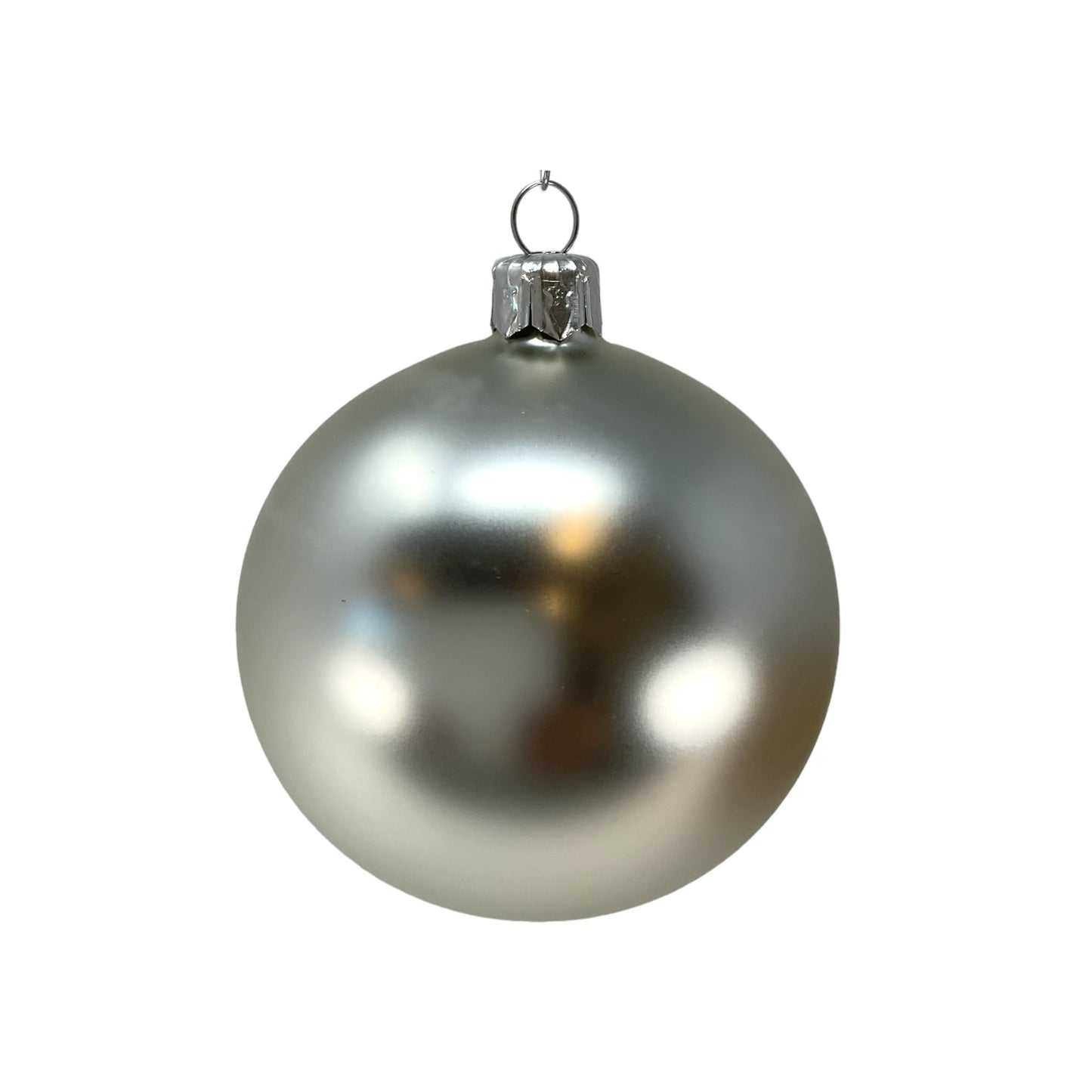 Pinnacle Peak Trading Silver Shiny and Matte Polish Glass 80mm Ball Bauble Ornaments 6 Piece Made in Poland 3.1 Inch
