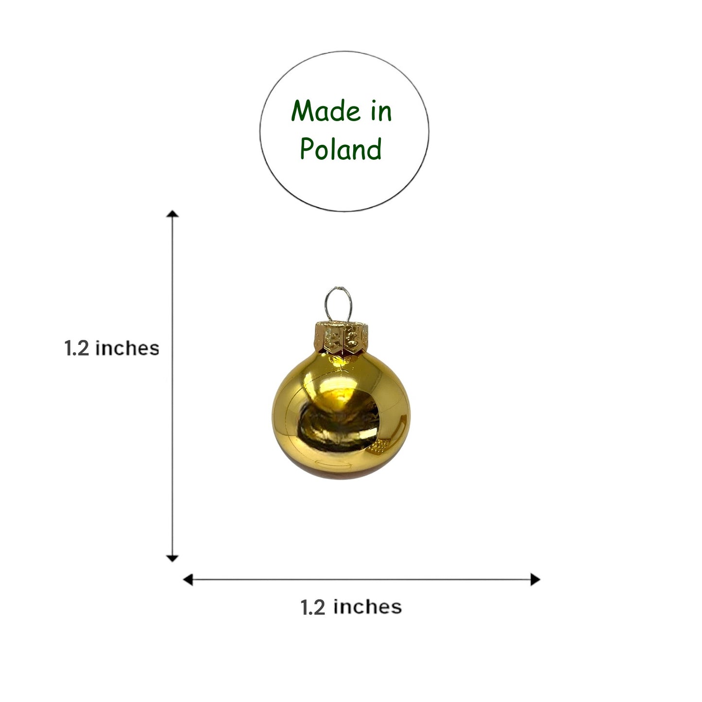 Pinnacle Peak Trading Gold Shiny and Matte Polish Glass 30mm Ball Bauble Ornaments 20 Piece Made in Poland 1.2 Inch